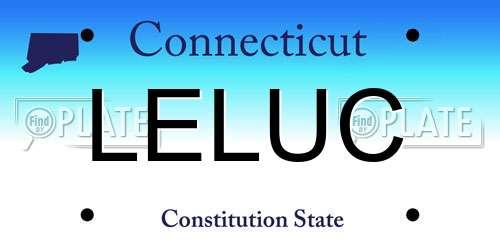 LELUC Connecticut License Plate