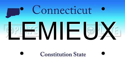 LEMIEUX Connecticut License Plate