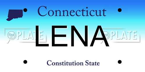 LENA Connecticut License Plate