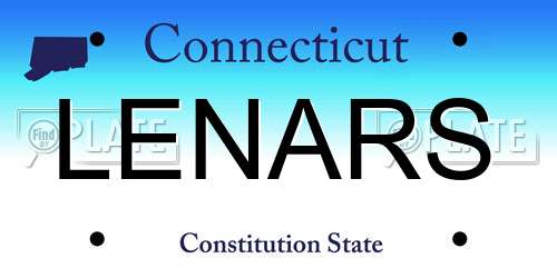 LENARS Connecticut License Plate