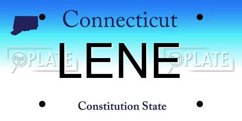 LENE Connecticut License Plate