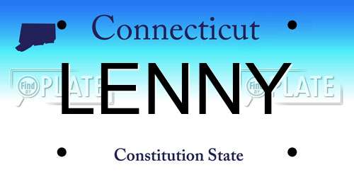 LENNY Connecticut License Plate