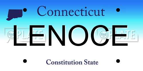LENOCE Connecticut License Plate