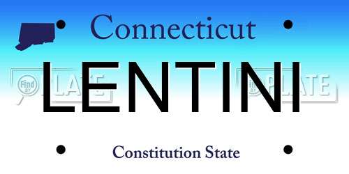 LENTINI Connecticut License Plate