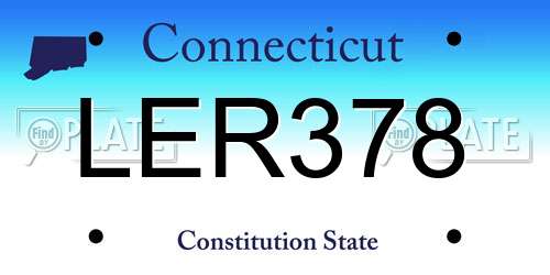 LER378 Connecticut License Plate