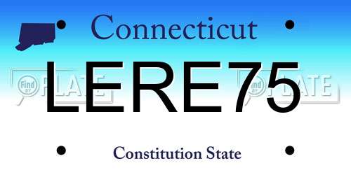 LERE75 Connecticut License Plate