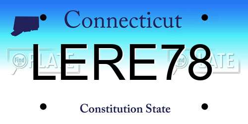 LERE78 Connecticut License Plate