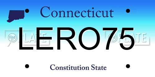 LERO75 Connecticut License Plate