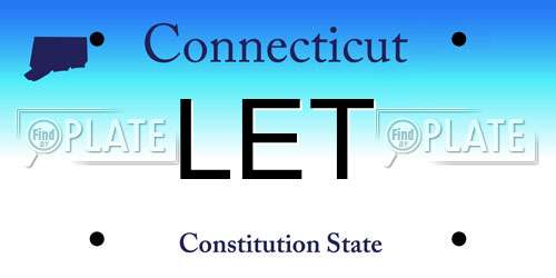 LET Connecticut License Plate