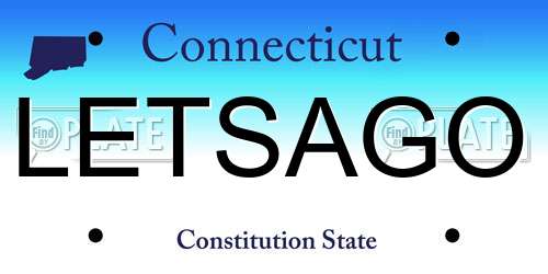 LETSAGO Connecticut License Plate