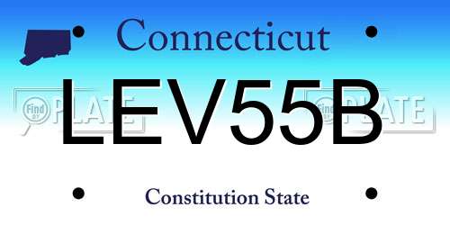 LEV55B Connecticut License Plate