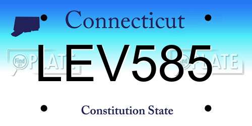 LEV585 Connecticut License Plate