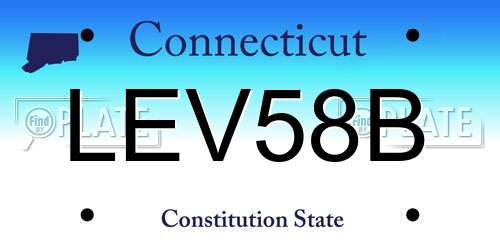 LEV58B Connecticut License Plate
