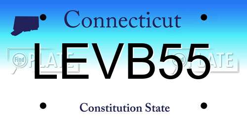 LEVB55 Connecticut License Plate
