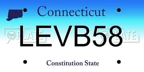 LEVB58 Connecticut License Plate