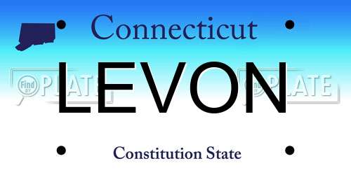 LEVON Connecticut License Plate