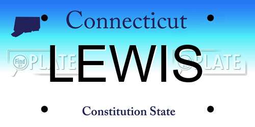 LEWIS Connecticut License Plate
