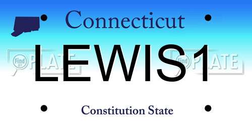 LEWIS1 Connecticut License Plate
