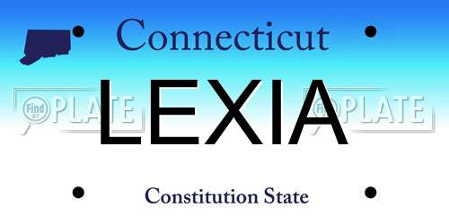 LEXIA Connecticut License Plate