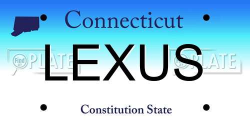 LEXUS Connecticut License Plate