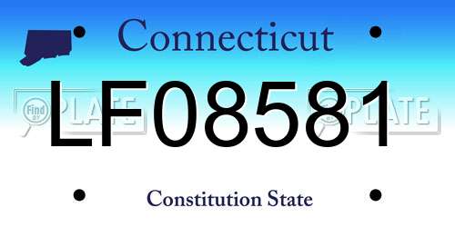 LF08581 Connecticut License Plate