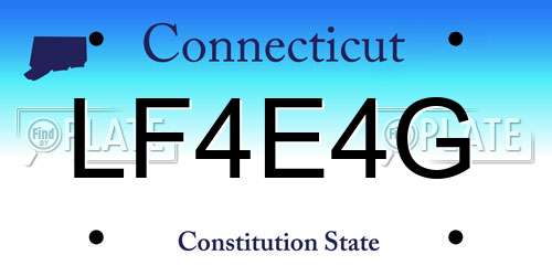 LF4E4G Connecticut License Plate