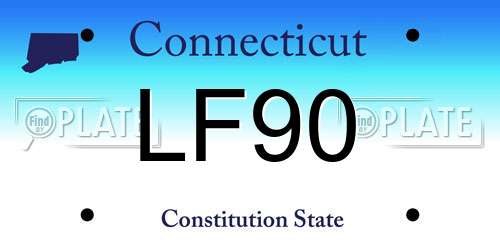 LF90 Connecticut License Plate