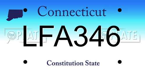 LFA346 Connecticut License Plate