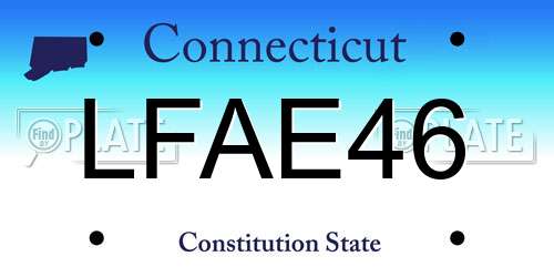 LFAE46 Connecticut License Plate
