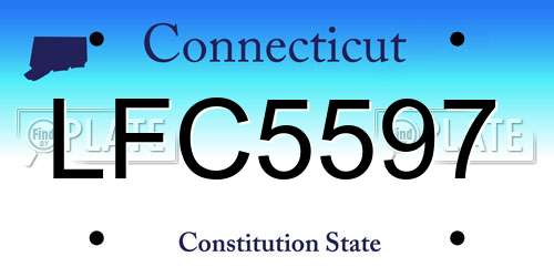 LFC5597 Connecticut License Plate