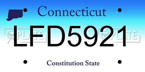 LFD5921 Connecticut License Plate