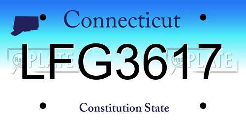 LFG3617 Connecticut License Plate