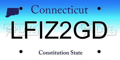 LFIZ2GD Connecticut License Plate