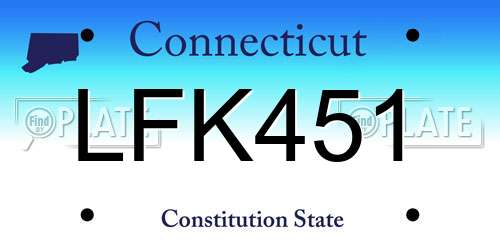 LFK451 Connecticut License Plate