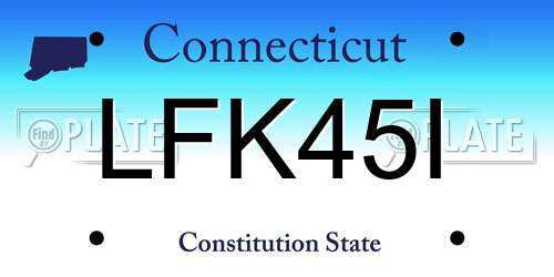 LFK45I Connecticut License Plate