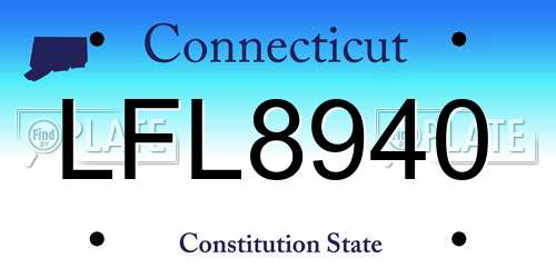 LFL8940 Connecticut License Plate