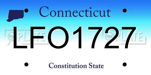 LFO1727 Connecticut License Plate