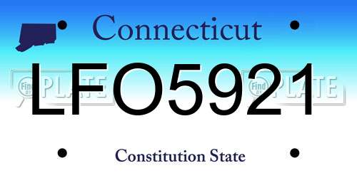 LFO5921 Connecticut License Plate