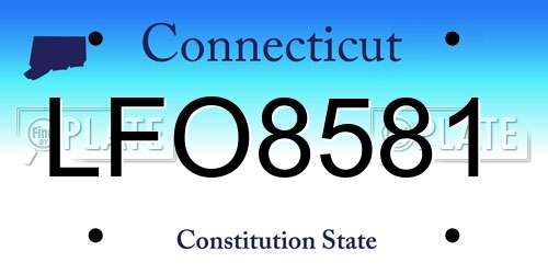 LFO8581 Connecticut License Plate