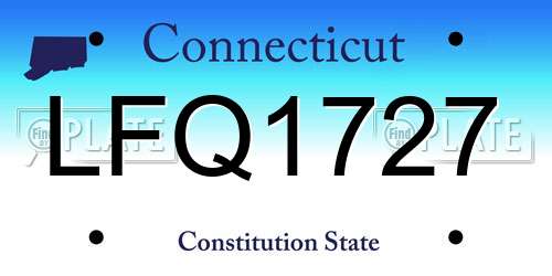 LFQ1727 Connecticut License Plate