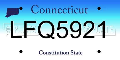 LFQ5921 Connecticut License Plate