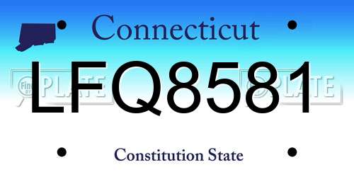 LFQ8581 Connecticut License Plate