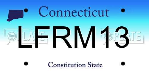 LFRM13 Connecticut License Plate