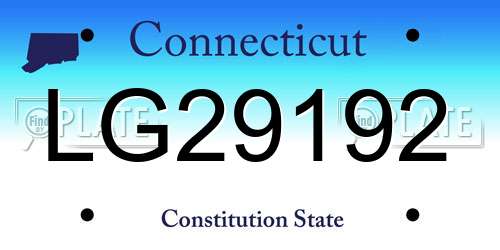 LG29192 Connecticut License Plate