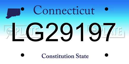 LG29197 Connecticut License Plate