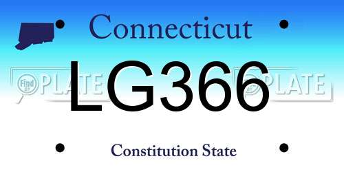 LG366 Connecticut License Plate