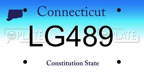 LG489 Connecticut License Plate