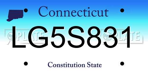 LG5S831 Connecticut License Plate
