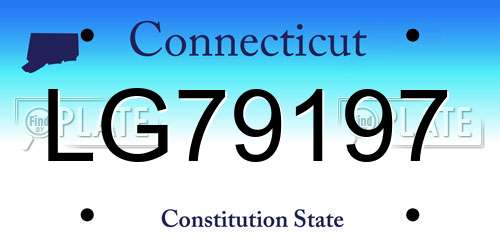 LG79197 Connecticut License Plate