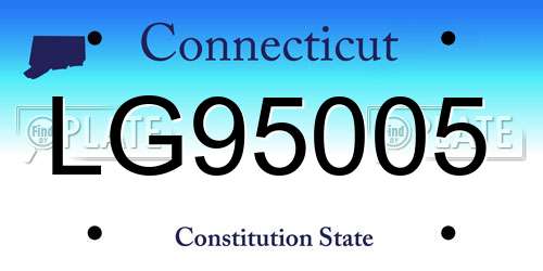LG95005 Connecticut License Plate
